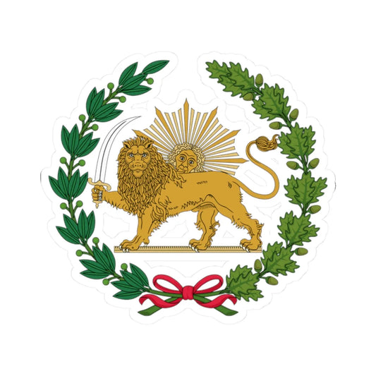 Lion and Sun Emblem of Persia Variant 1 (Iran) (Coat of Arms) STICKER Vinyl Kiss-Cut Decal 2 Inch White - The Sticker Space