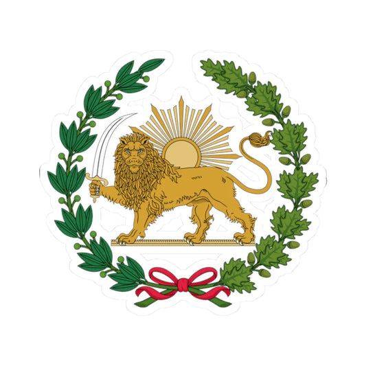Lion and Sun Emblem of Persia Variant 3 (Iran) (Coat of Arms) STICKER Vinyl Kiss-Cut Decal 2 Inch White - The Sticker Space