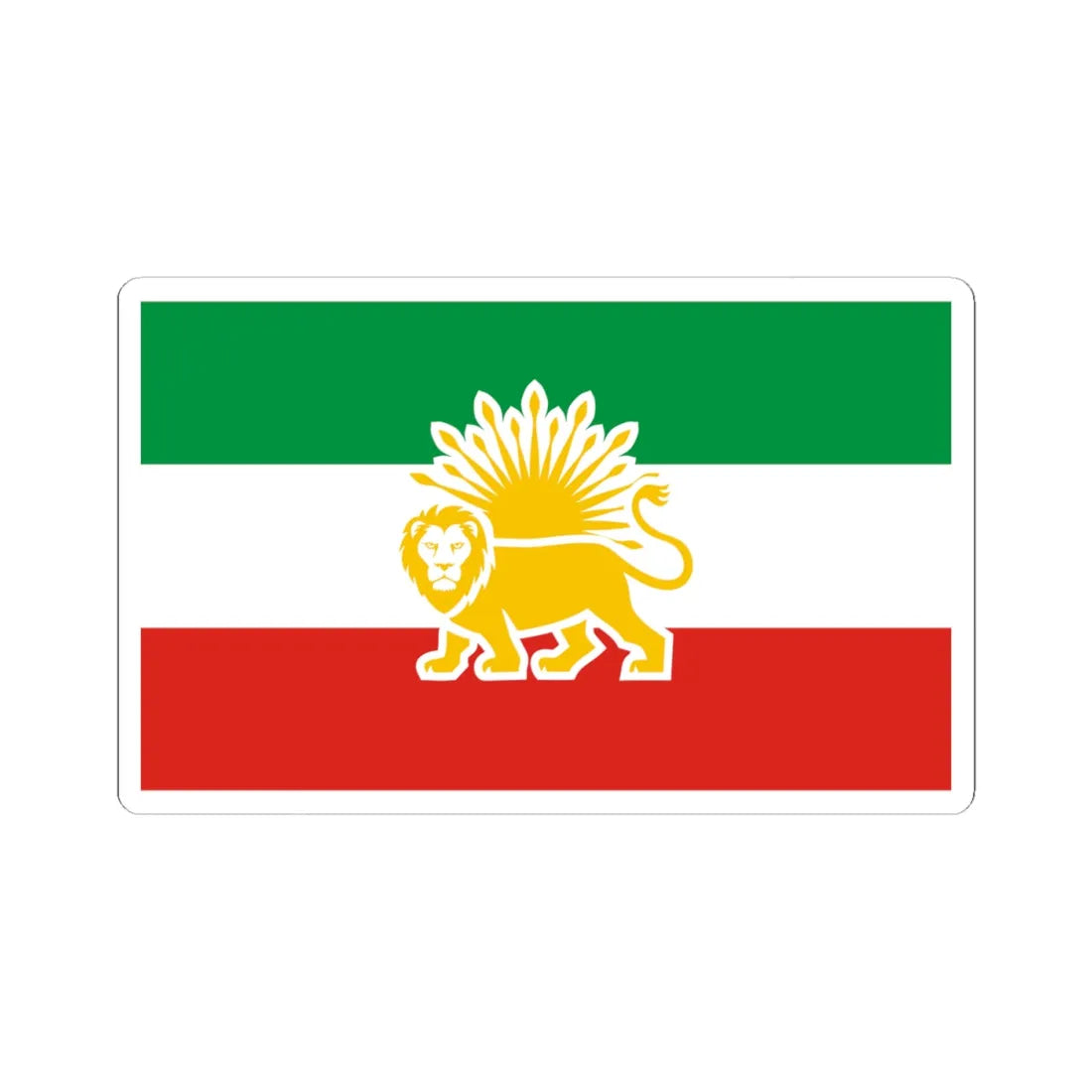 Lion and Sun Flag proposal for the Republic of Iran (Iran) STICKER Vinyl Kiss-Cut Decal 4 Inch White - The Sticker Space