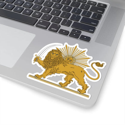 Lion and Sun Qajar Dynasty (Iran) (Coat of Arms) STICKER Vinyl Kiss-Cut Decal - The Sticker Space