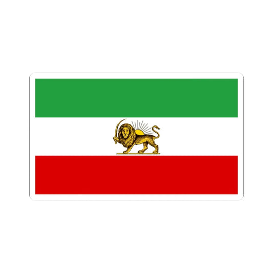 Lion and Sun Tricolor Flag 2 (Iran) STICKER Vinyl Kiss-Cut Decal 2 Inch White - The Sticker Space