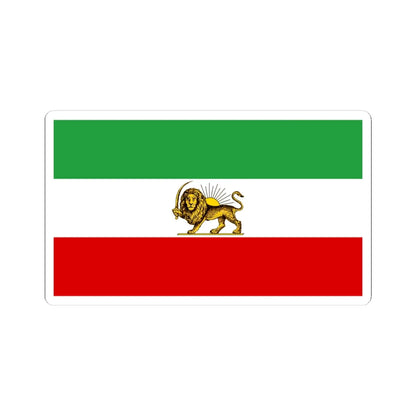 Lion and Sun Tricolor Flag 2 (Iran) STICKER Vinyl Kiss-Cut Decal 4 Inch White - The Sticker Space