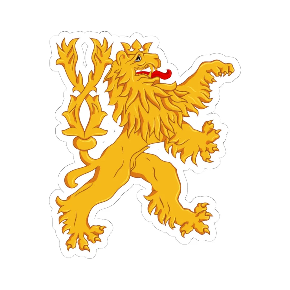 Lion from the greater coat of arms of Czechoslovakia (Slovakia) (Coat of Arms) STICKER Vinyl Kiss-Cut Decal 6 Inch White - The Sticker Space