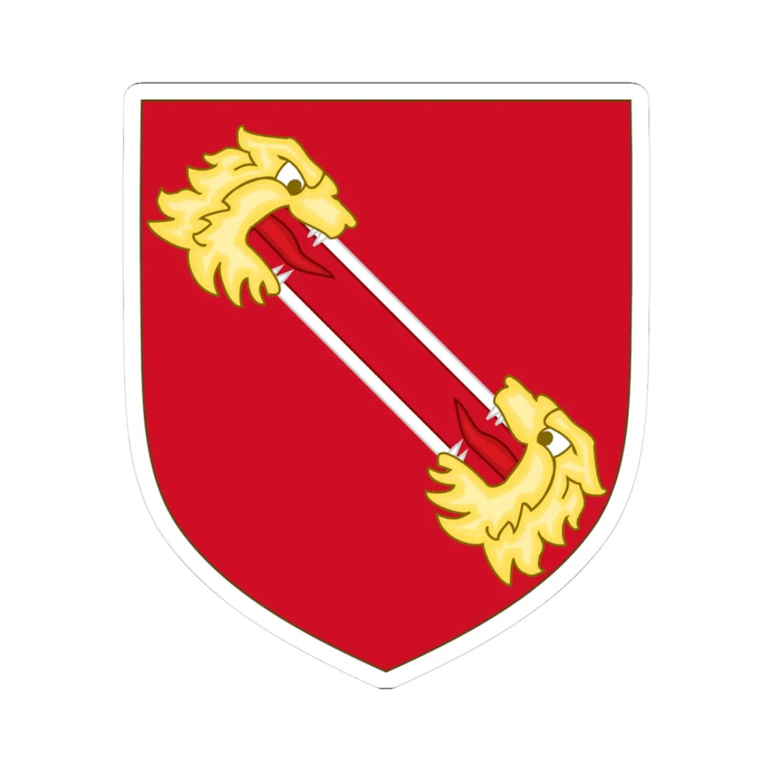 Lion heads Badge of Bartolomeo Colleoni (Italy) (Coat of Arms) STICKER Vinyl Kiss-Cut Decal 3 Inch White - The Sticker Space