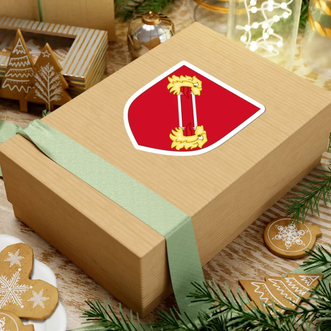 Lion heads Badge of Bartolomeo Colleoni (Italy) (Coat of Arms) STICKER Vinyl Kiss-Cut Decal - The Sticker Space