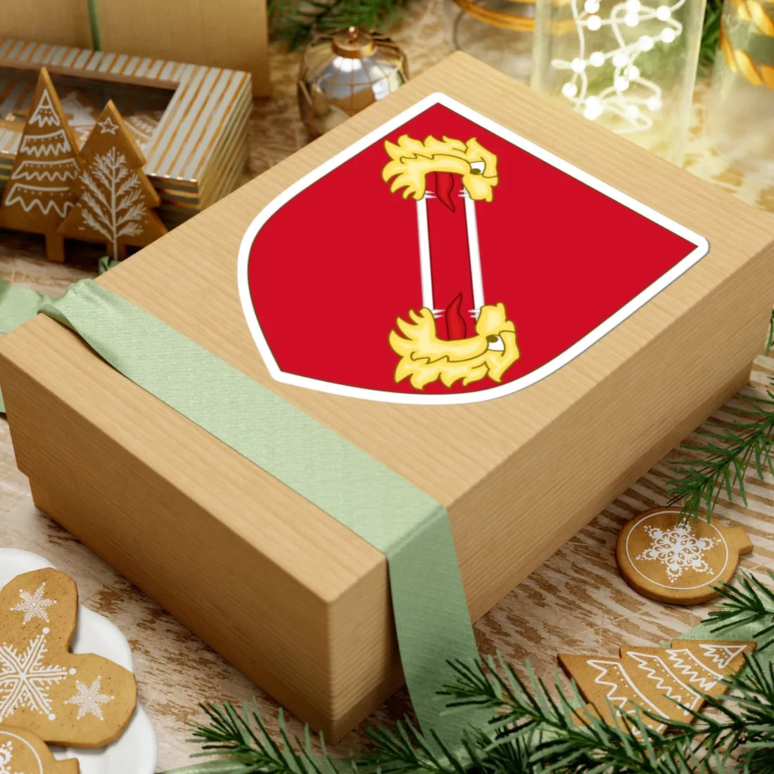 Lion heads Badge of Bartolomeo Colleoni (Italy) (Coat of Arms) STICKER Vinyl Kiss-Cut Decal - The Sticker Space