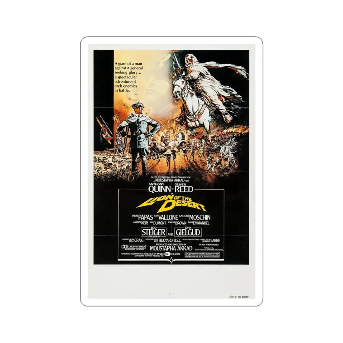 Lion of the Desert 1980 Movie Poster STICKER Vinyl Die-Cut Decal - The Sticker Space