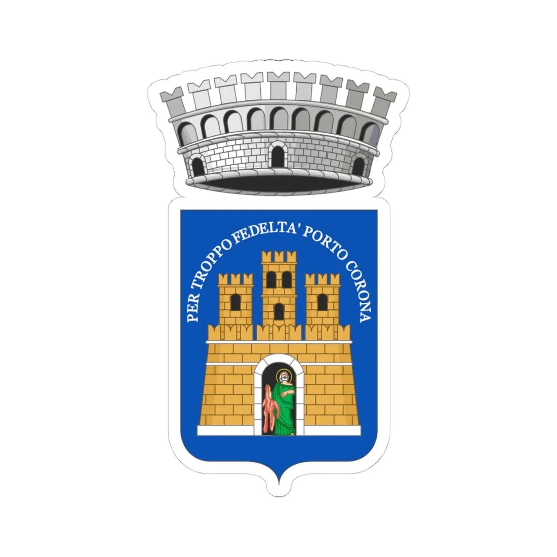 Lipari-Stemma (Italy) (Coat of Arms) STICKER Vinyl Kiss-Cut Decal 4 Inch White - The Sticker Space