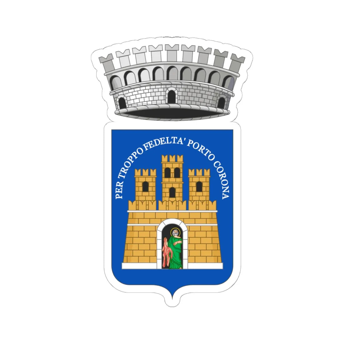 Lipari-Stemma (Italy) (Coat of Arms) STICKER Vinyl Kiss-Cut Decal 6 Inch White - The Sticker Space