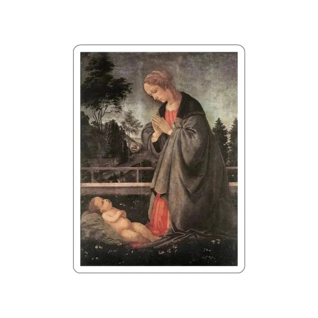 LIPPI, Filippino  - Adoration of the Child2 (Artwork) STICKER Vinyl Die-Cut Decal White Die-Cut 4 Inch - The Sticker Space