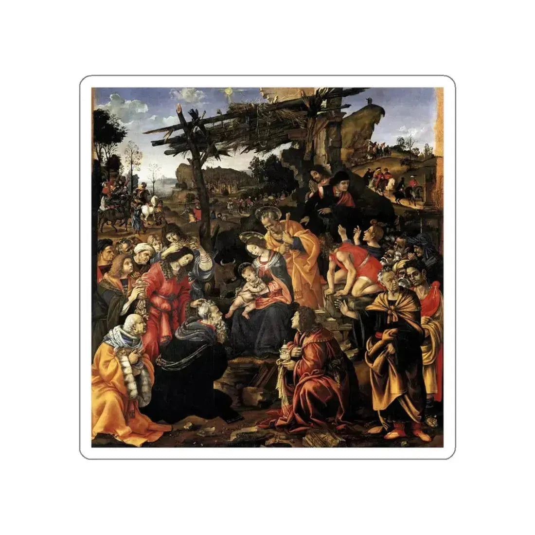 LIPPI, Filippino  - Adoration of the Magi (Artwork) STICKER Vinyl Die-Cut Decal White Die-Cut 5 Inch - The Sticker Space