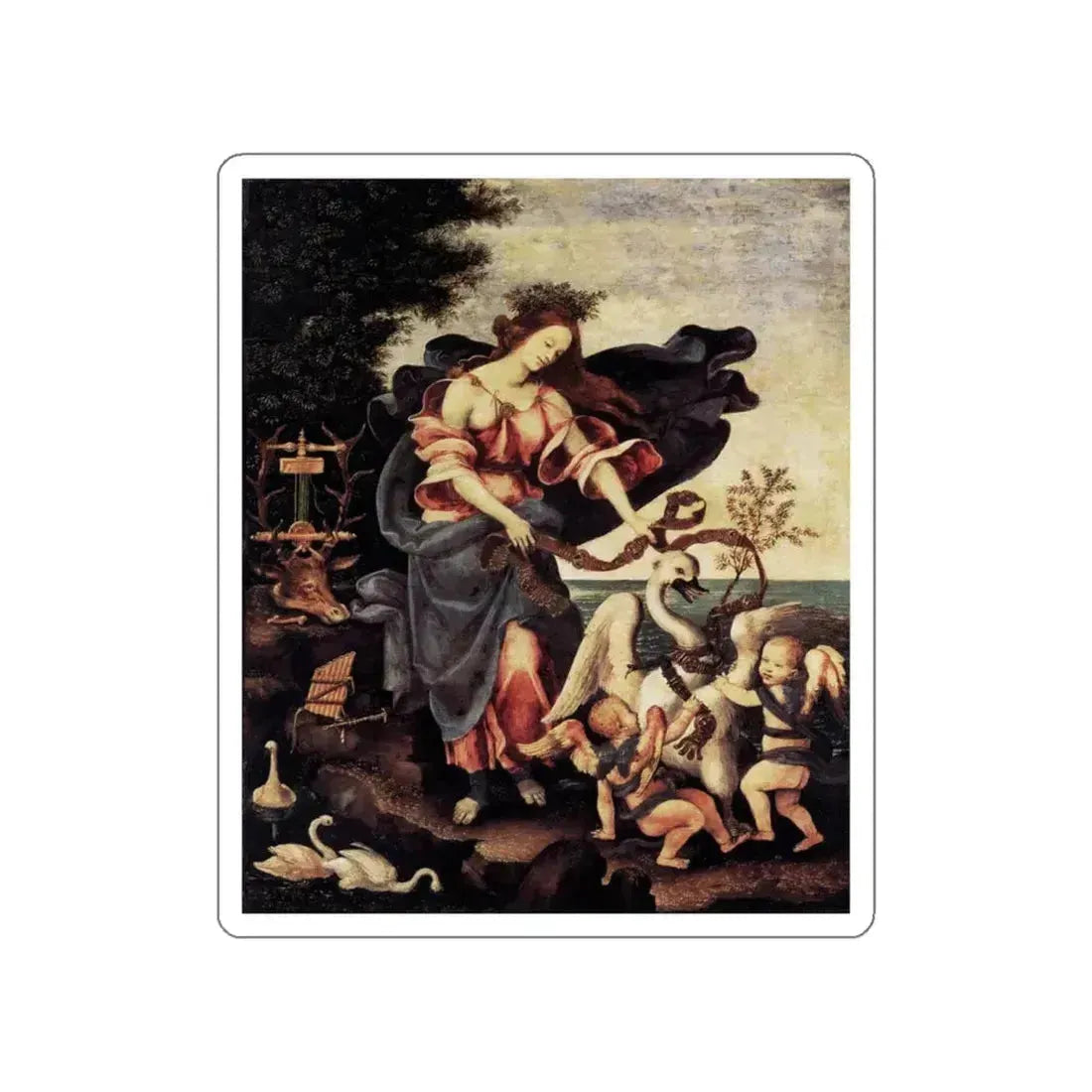 LIPPI, Filippino  - Allegory of Music or Erato (Artwork) STICKER Vinyl Die-Cut Decal - The Sticker Space