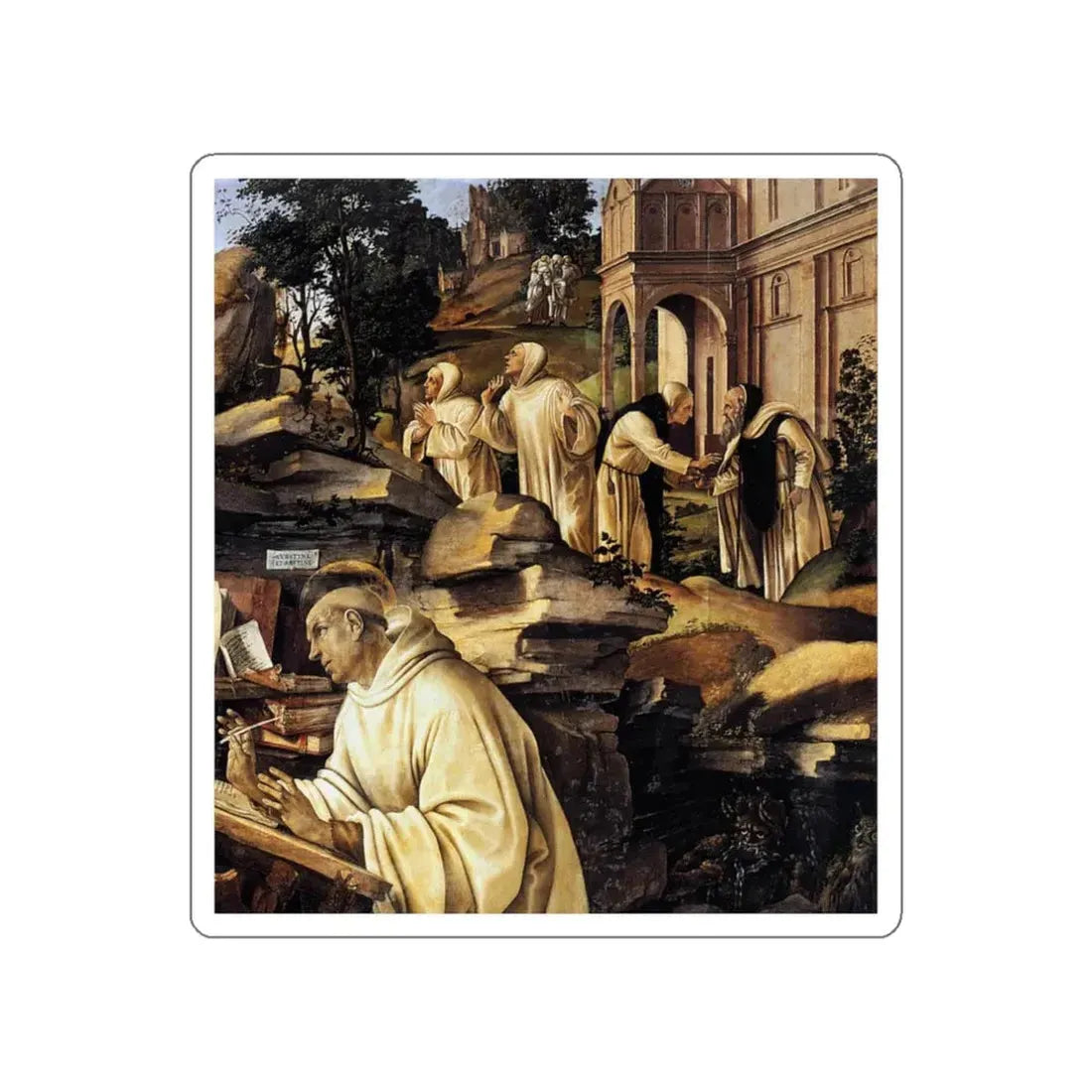 LIPPI, Filippino  - Apparition of The Virgin to St Bernard (detail)2 (Artwork) STICKER Vinyl Die-Cut Decal - The Sticker Space