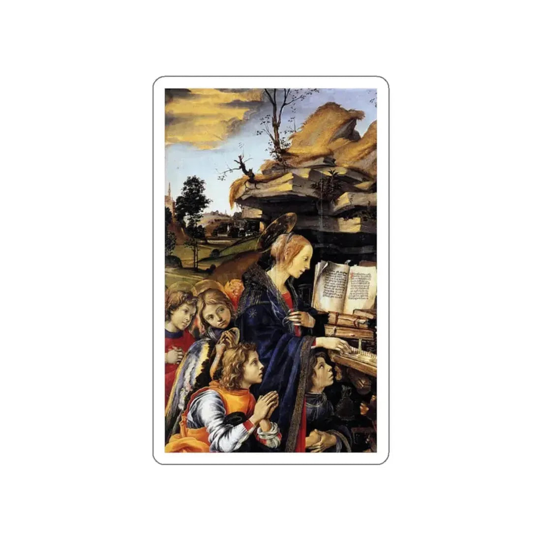 LIPPI, Filippino  - Apparition of The Virgin to St Bernard (detail)3 (Artwork) STICKER Vinyl Die-Cut Decal - The Sticker Space