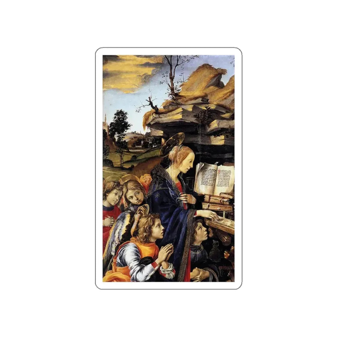 LIPPI, Filippino  - Apparition of The Virgin to St Bernard (detail)3 (Artwork) STICKER Vinyl Die-Cut Decal - The Sticker Space