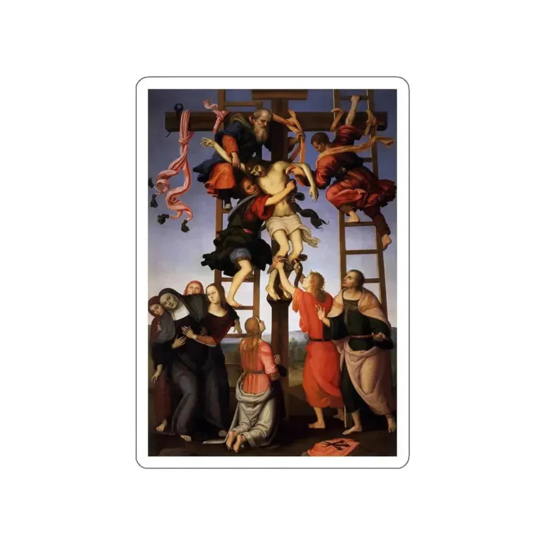 LIPPI, Filippino  - Deposition from the Cross (Artwork) STICKER Vinyl Die-Cut Decal White Die-Cut 3 Inch - The Sticker Space