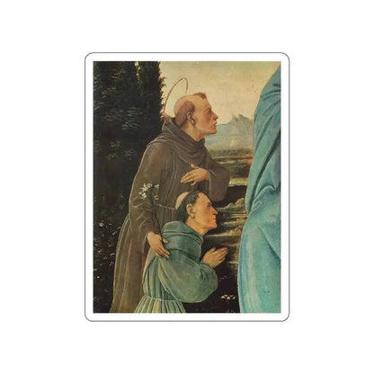LIPPI, Filippino  - Madonna with Child, St Anthony of Padua and a Friar (detail) (Artwork) STICKER Vinyl Die-Cut Decal White Die-Cut 5 Inch - The Sticker Space