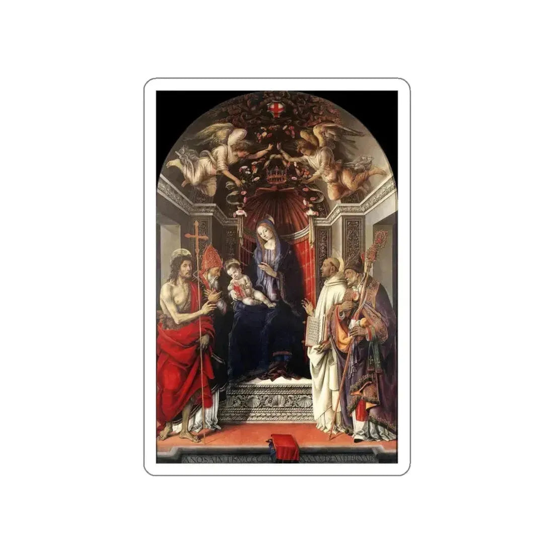 LIPPI, Filippino  - Signoria Altarpiece (Pala degli Otto) (Artwork) STICKER Vinyl Die-Cut Decal White Die-Cut 5 Inch - The Sticker Space