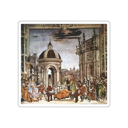 LIPPI, Filippino  - St John the Evangelist Resuscitating Druisana (Artwork) STICKER Vinyl Die-Cut Decal White Die-Cut 2 Inch - The Sticker Space
