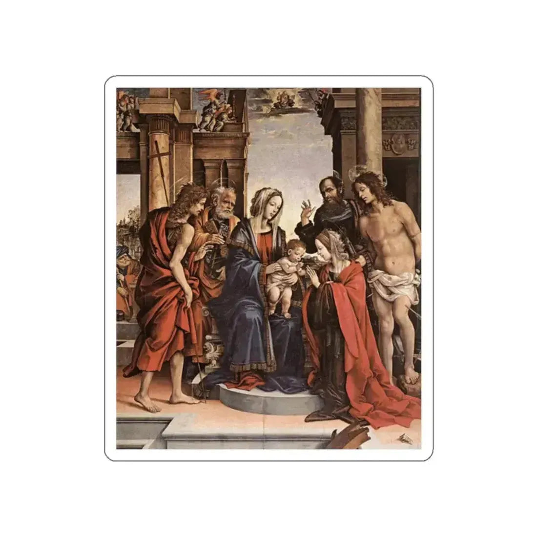 LIPPI, Filippino  - The Marriage of St Catherine (Artwork) STICKER Vinyl Die-Cut Decal White Die-Cut 2 Inch - The Sticker Space