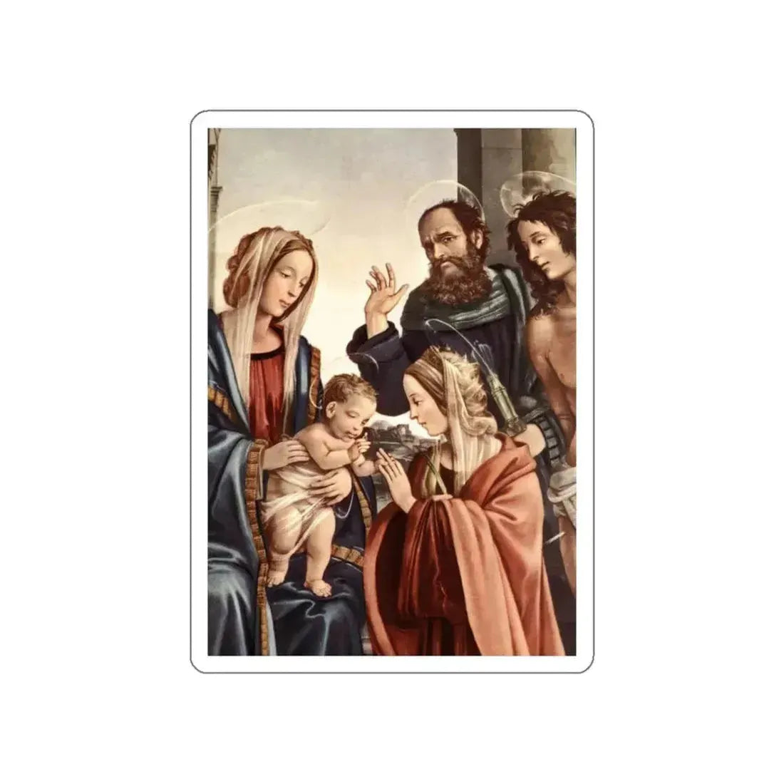 LIPPI, Filippino  - The Marriage of St Catherine (detail) (Artwork) STICKER Vinyl Die-Cut Decal White Die-Cut 3 Inch - The Sticker Space