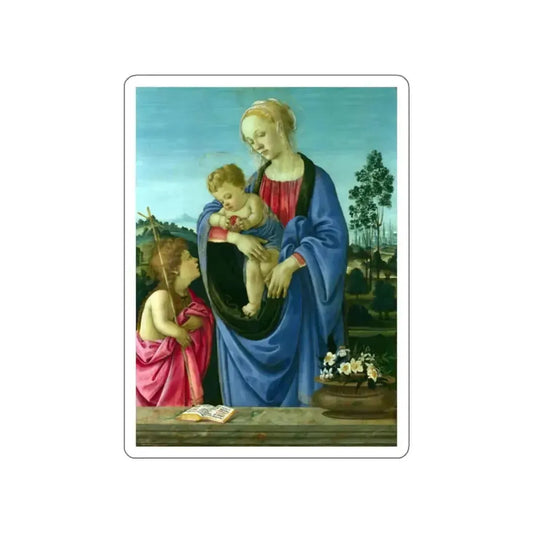 LIPPI, Filippino - The Virgin and Child with Saint John (Artwork) STICKER Vinyl Die-Cut Decal White Die-Cut 2 Inch - The Sticker Space