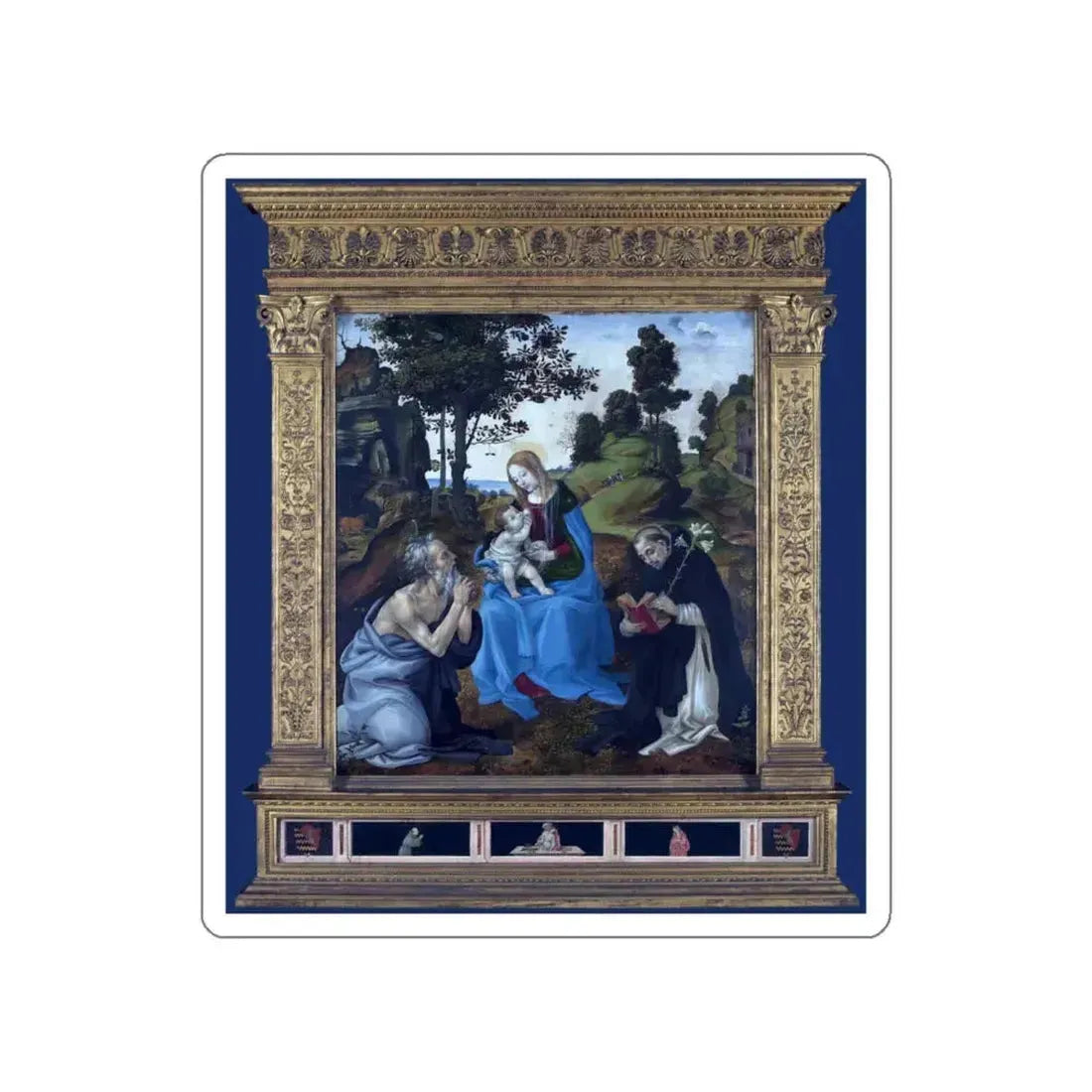 LIPPI, Filippino - The Virgin and child with St Jerome and Dominic (Artwork) STICKER Vinyl Die-Cut Decal White Die-Cut 5 Inch - The Sticker Space
