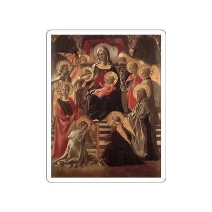 LIPPI, Fra Filippo  - 1430-Madonna and Child Enthroned with Saints (Artwork) STICKER Vinyl Die-Cut Decal White Die-Cut 2 Inch - The Sticker Space