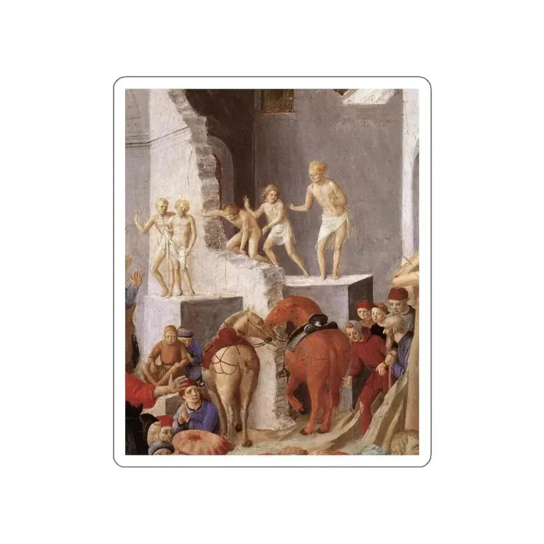 LIPPI, Fra Filippo  - 1440-Adoration of the Magi (detail) (Artwork) STICKER Vinyl Die-Cut Decal White Die-Cut 4 Inch - The Sticker Space
