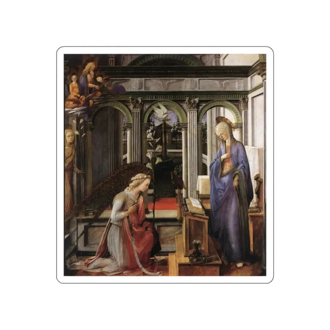 LIPPI, Fra Filippo  - 1440-Annunciation (Artwork) STICKER Vinyl Die-Cut Decal - The Sticker Space