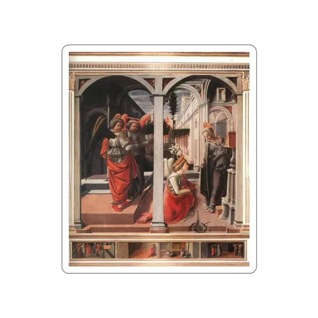 LIPPI, Fra Filippo  - 1440-Annunciation2 (Artwork) STICKER Vinyl Die-Cut Decal White Die-Cut 2 Inch - The Sticker Space