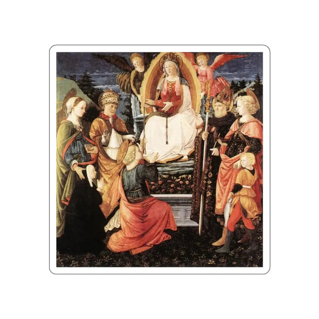 LIPPI, Fra Filippo  - 1450-Madonna della Cintola (Artwork) STICKER Vinyl Die-Cut Decal - The Sticker Space