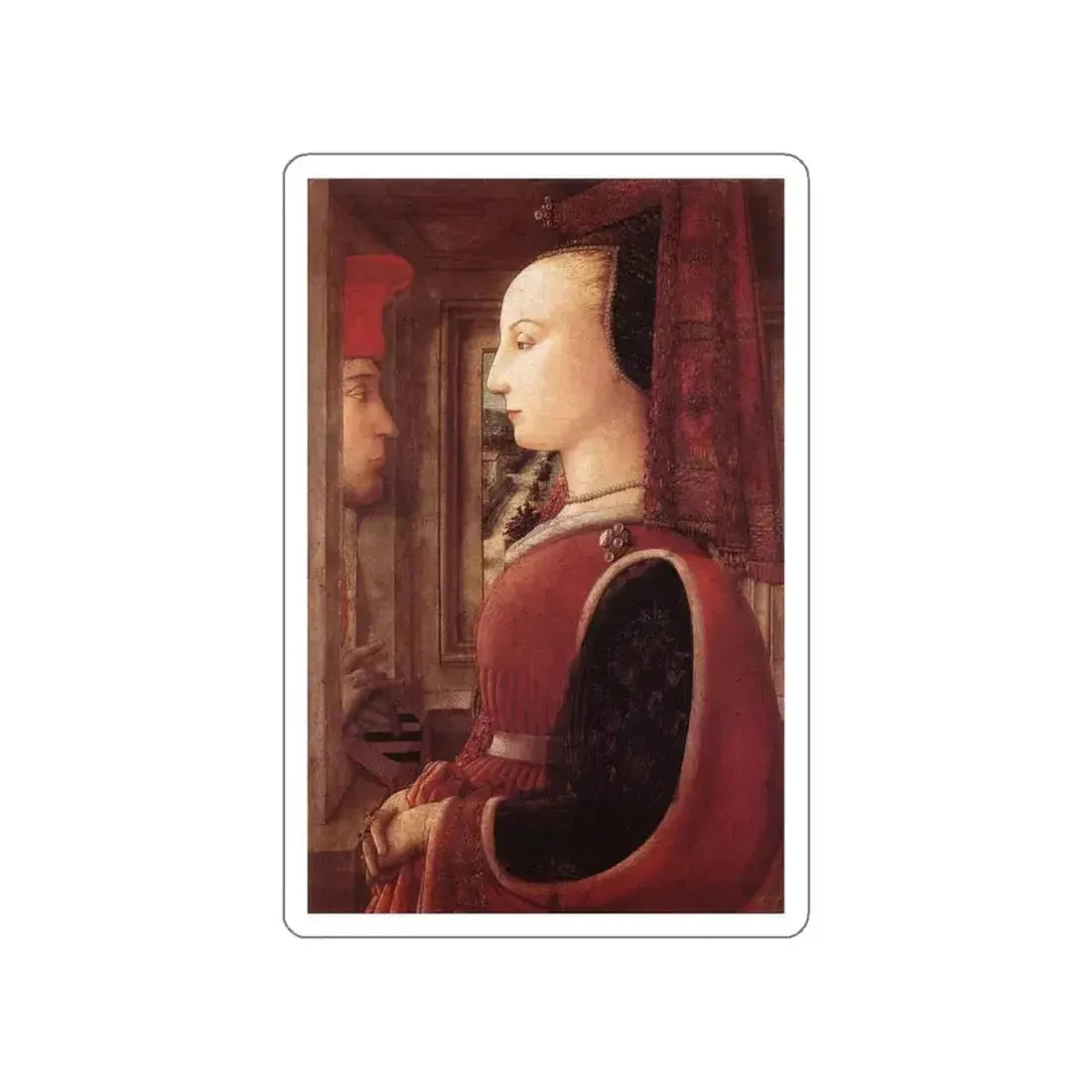 LIPPI, Fra Filippo  - 1450-Portrait of a Man and a Woman (Artwork) STICKER Vinyl Die-Cut Decal White Die-Cut 6 Inch - The Sticker Space