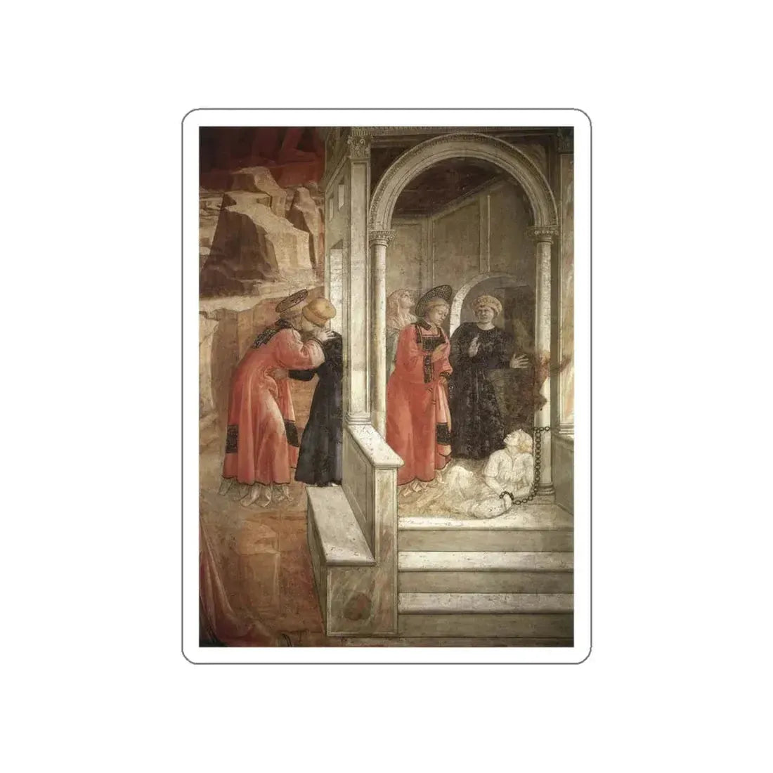 LIPPI, Fra Filippo  - 1452-66 Prato-Disputation in the Synagogue (detail)2 (Artwork) STICKER Vinyl Die-Cut Decal White Die-Cut 4 Inch - The Sticker Space