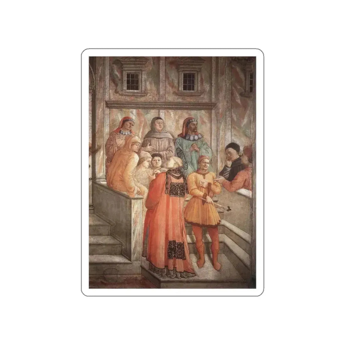 LIPPI, Fra Filippo  - 1452-66 Prato-Disputation in the Synagogue (detail)3 (Artwork) STICKER Vinyl Die-Cut Decal White Die-Cut 5 Inch - The Sticker Space