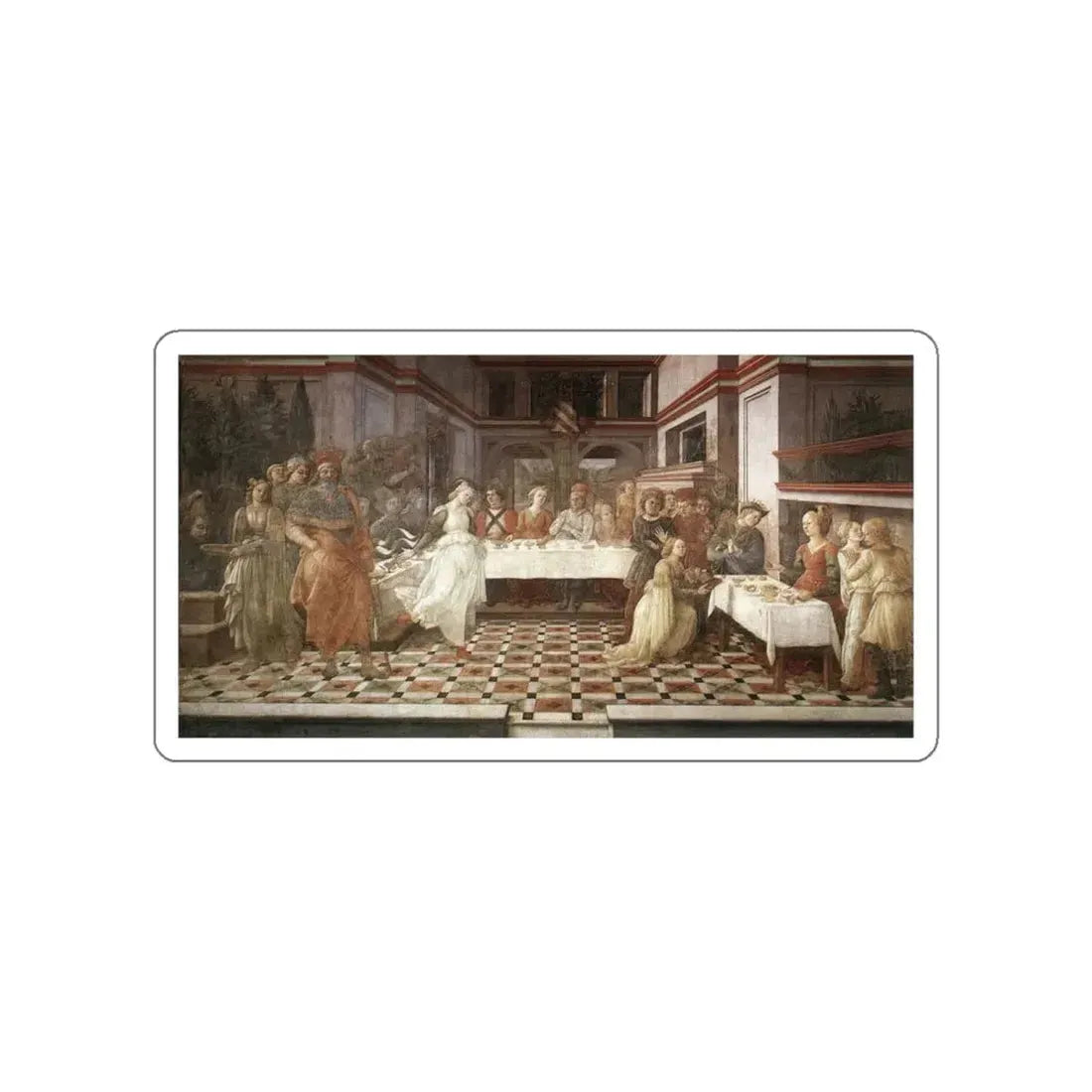 LIPPI, Fra Filippo  - 1452-66 Prato-Herod's Banquet (Artwork) STICKER Vinyl Die-Cut Decal - The Sticker Space