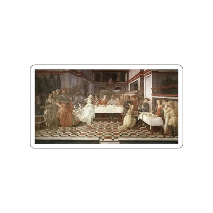 LIPPI, Fra Filippo  - 1452-66 Prato-Herod's Banquet (Artwork) STICKER Vinyl Die-Cut Decal White Die-Cut 3 Inch - The Sticker Space