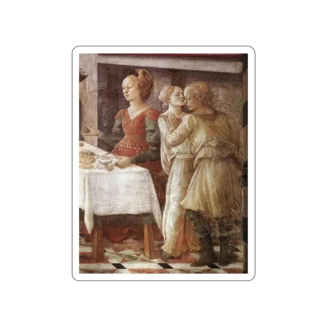 LIPPI, Fra Filippo  - 1452-66 Prato-Herod's Banquet (detail)3 (Artwork) STICKER Vinyl Die-Cut Decal White Die-Cut 6 Inch - The Sticker Space