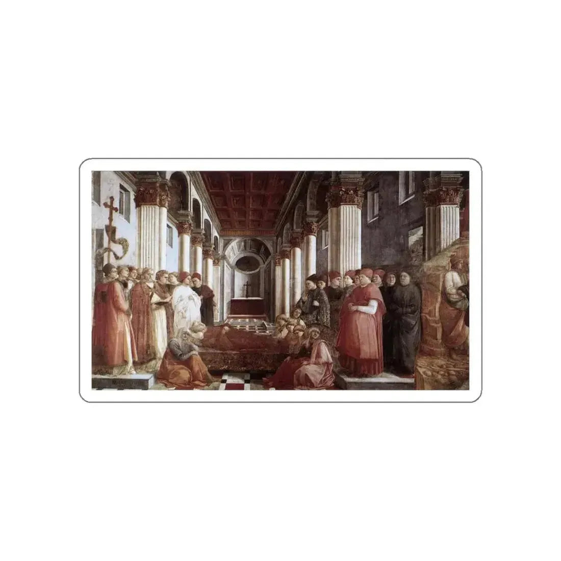LIPPI, Fra Filippo  - 1452-66 Prato-The Saint's Funeral (Artwork) STICKER Vinyl Die-Cut Decal White Die-Cut 5 Inch - The Sticker Space