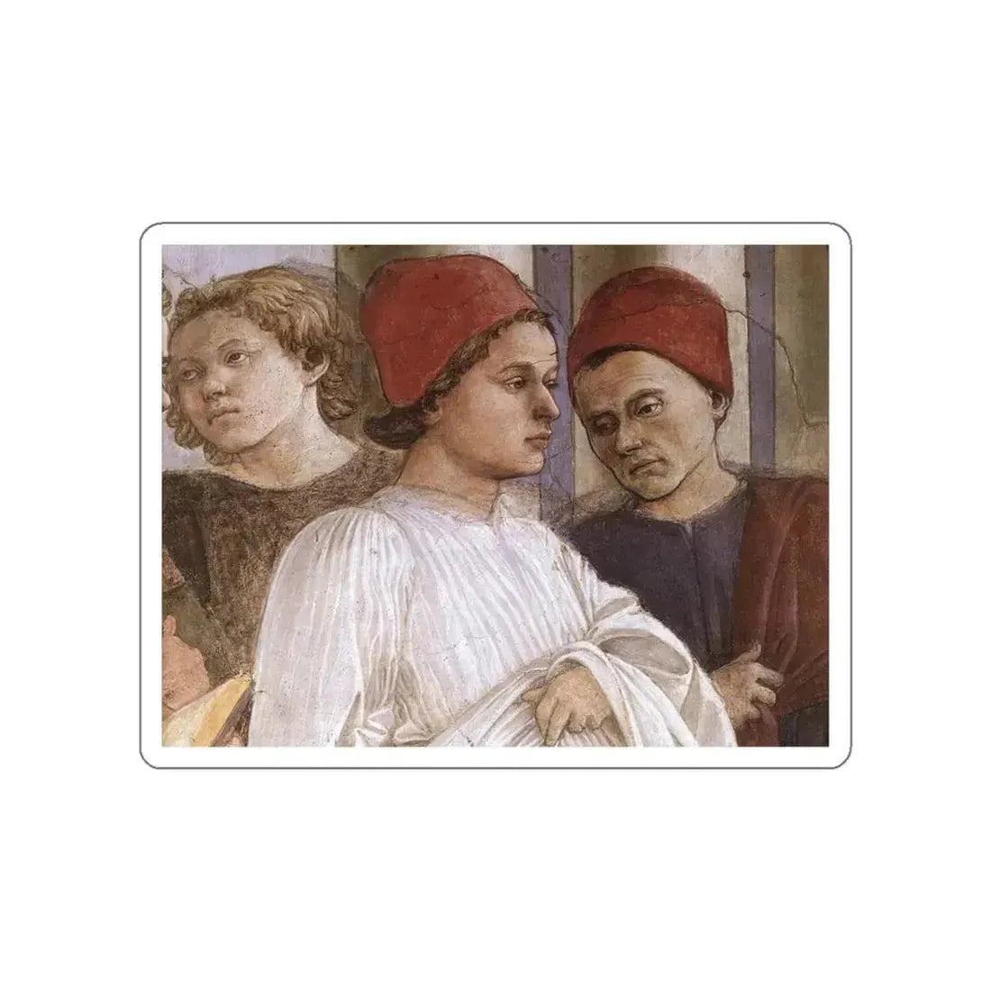 LIPPI, Fra Filippo  - 1452-66 Prato-The Saint's Funeral (detail)2 (Artwork) STICKER Vinyl Die-Cut Decal White Die-Cut 6 Inch - The Sticker Space
