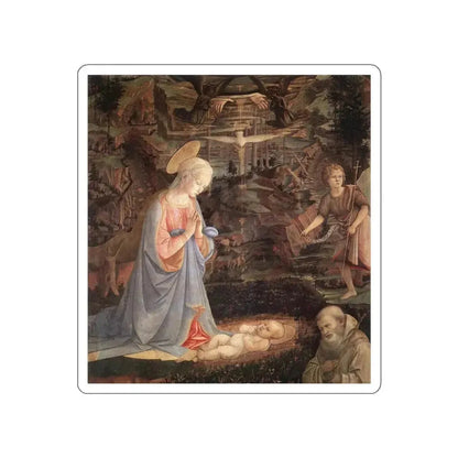 LIPPI, Fra Filippo  - 1460-Adoration of the Child with Saints (Artwork) STICKER Vinyl Die-Cut Decal White Die-Cut 3 Inch - The Sticker Space