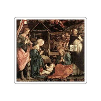 LIPPI, Fra Filippo  - 1460-Adoration of the Child with Saints2 (Artwork) STICKER Vinyl Die-Cut Decal White Die-Cut 3 Inch - The Sticker Space