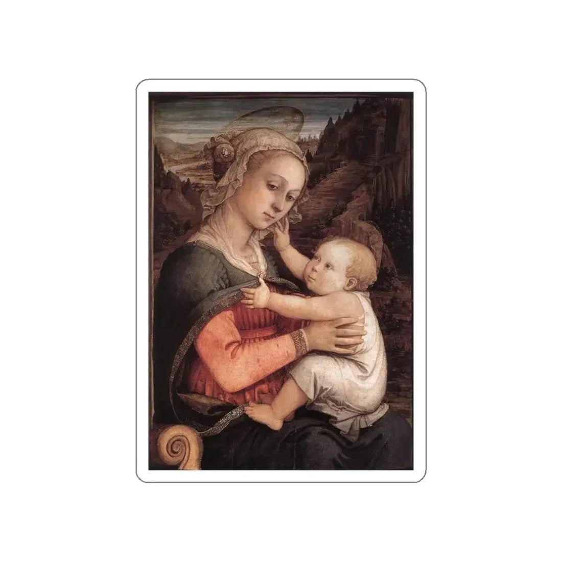 LIPPI, Fra Filippo  - 1460-Madonna and Child (Artwork) STICKER Vinyl Die-Cut Decal - The Sticker Space