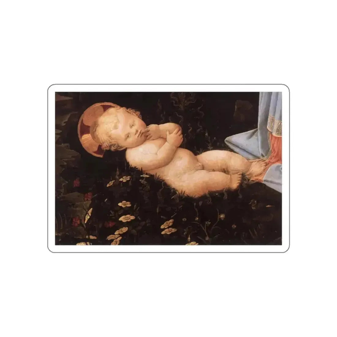 LIPPI, Fra Filippo  - 1460-Madonna in the Forest (detail) (Artwork) STICKER Vinyl Die-Cut Decal White Die-Cut 2 Inch - The Sticker Space