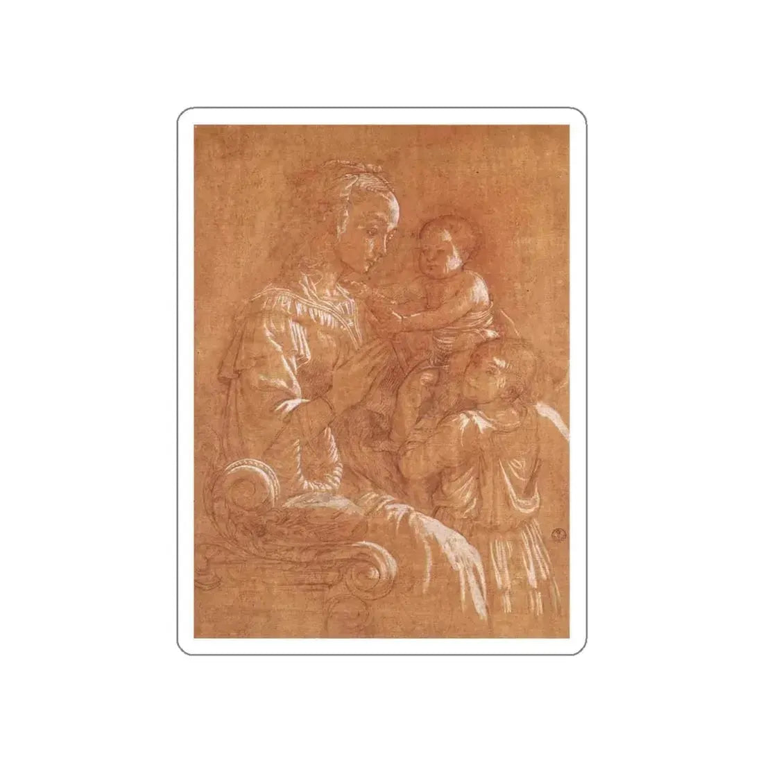 LIPPI, Fra Filippo  - 1460-Madonna with the Child and two Angels2 (Artwork) STICKER Vinyl Die-Cut Decal White Die-Cut 3 Inch - The Sticker Space
