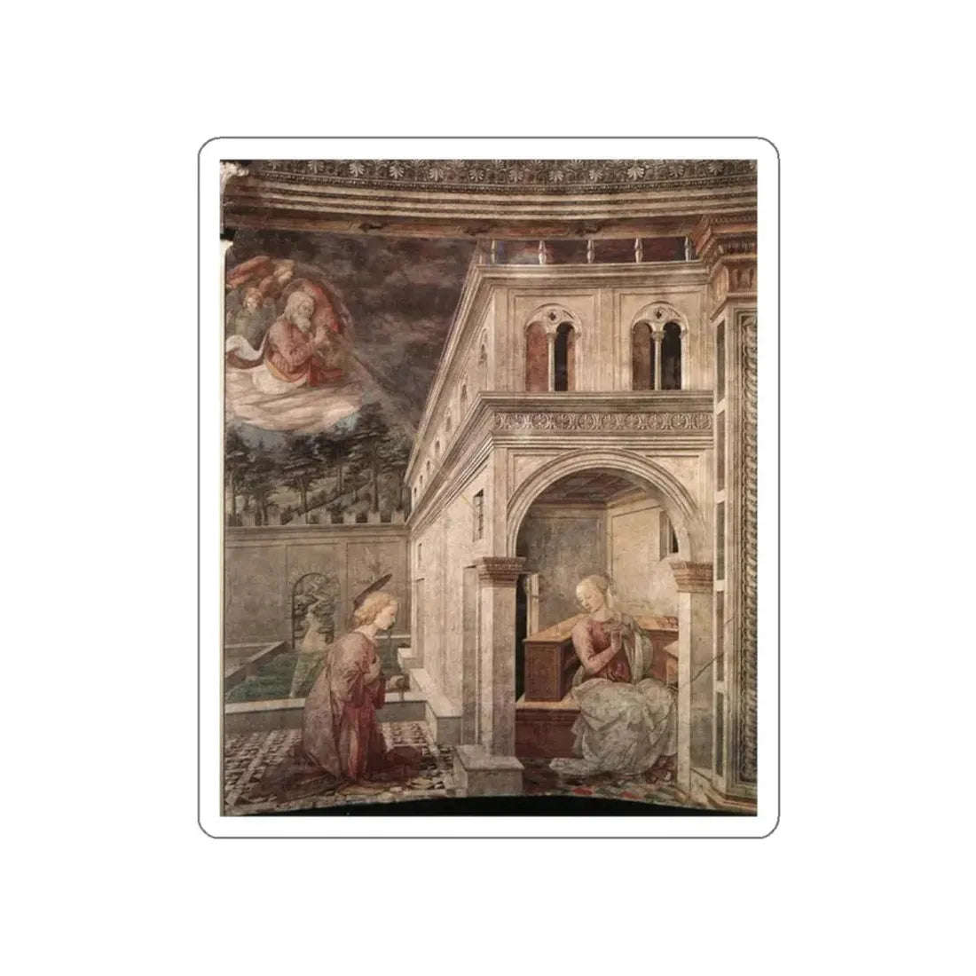 LIPPI, Fra Filippo  - 1466-69 Spoleto-Annunciation (Artwork) STICKER Vinyl Die-Cut Decal - The Sticker Space