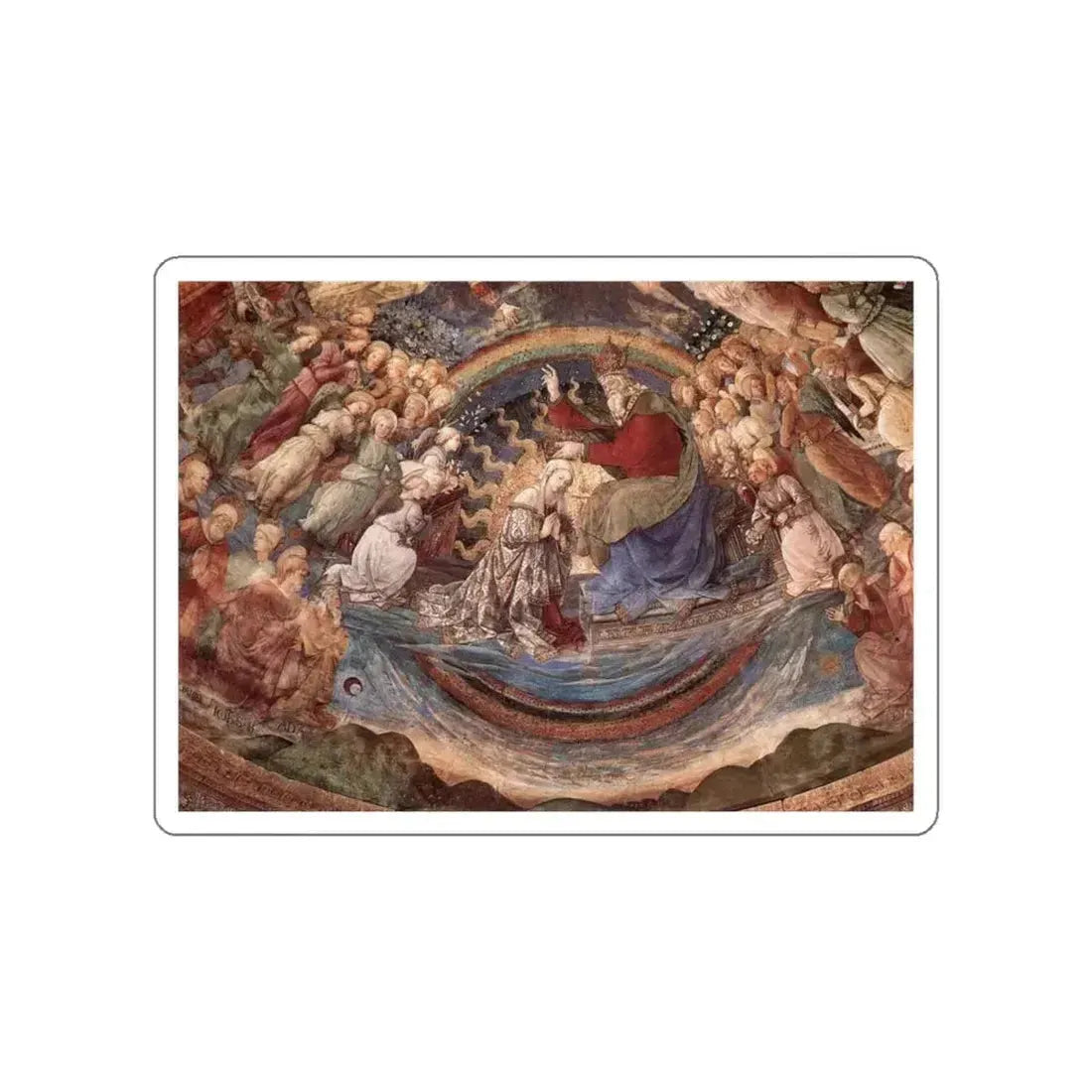 LIPPI, Fra Filippo  - 1466-69 Spoleto-Coronation of the Virgin (Artwork) STICKER Vinyl Die-Cut Decal White Die-Cut 6 Inch - The Sticker Space
