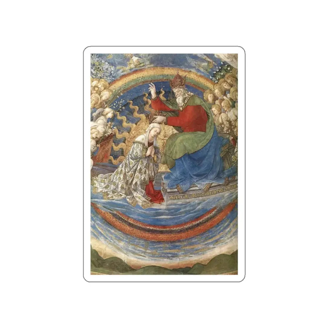 LIPPI, Fra Filippo  - 1466-69 Spoleto-Coronation of the Virgin (detail) (Artwork) STICKER Vinyl Die-Cut Decal - The Sticker Space