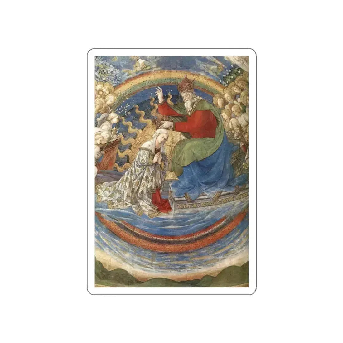 LIPPI, Fra Filippo  - 1466-69 Spoleto-Coronation of the Virgin (detail) (Artwork) STICKER Vinyl Die-Cut Decal White Die-Cut 2 Inch - The Sticker Space