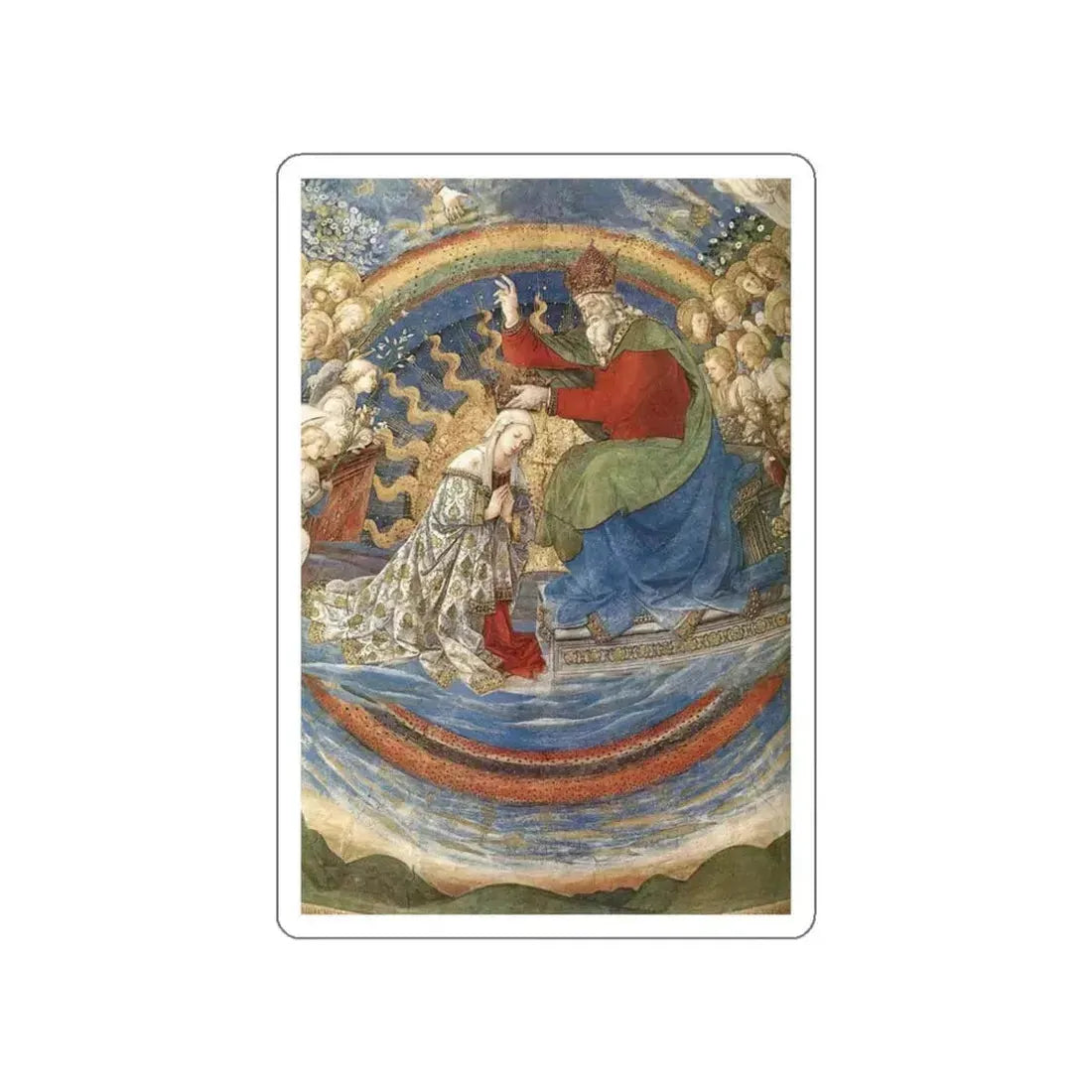 LIPPI, Fra Filippo  - 1466-69 Spoleto-Coronation of the Virgin (detail) (Artwork) STICKER Vinyl Die-Cut Decal White Die-Cut 3 Inch - The Sticker Space